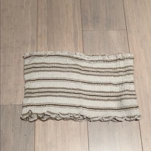 Tan and white tube top/bralette